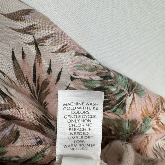 J.Jill Love Linen Top Womens XL Pink Tropical Floral Breathable Beach 100% Linen - Picture 14 of 16
